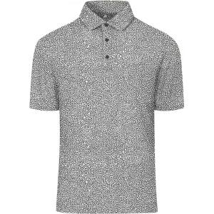 ZITY Select Golf Shirts for Men Short Sleeve UPF 50+ Print Performance Polo Moisture Wicking Funny Golf Collared Shirts(Black White Dot Texture)