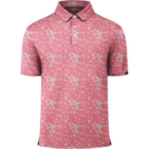 ZITY Select Golf Shirts for Men Short Sleeve UPF 50+ Print Performance Polo Moisture Wicking Funny Golf Collared Shirts(Pink Splash)