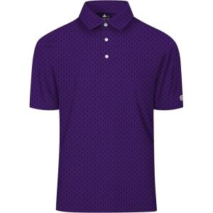 ZITY Select Golf Shirts for Men Short Sleeve UPF 50+ Print Performance Polo Moisture Wicking Funny Golf Collared Shirts(Purple Oval)