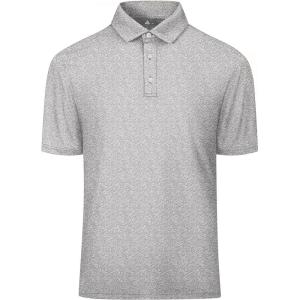 ZITY Select Golf Shirts for Men Short Sleeve UPF 50+ Print Performance Polo Moisture Wicking Funny Golf Collared Shirts(White Wave)