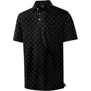 ZITY Mens Golf Shirts Short Sleeve Print Patterns Performance Moisture Wicking Polo Shirt(Black Love)