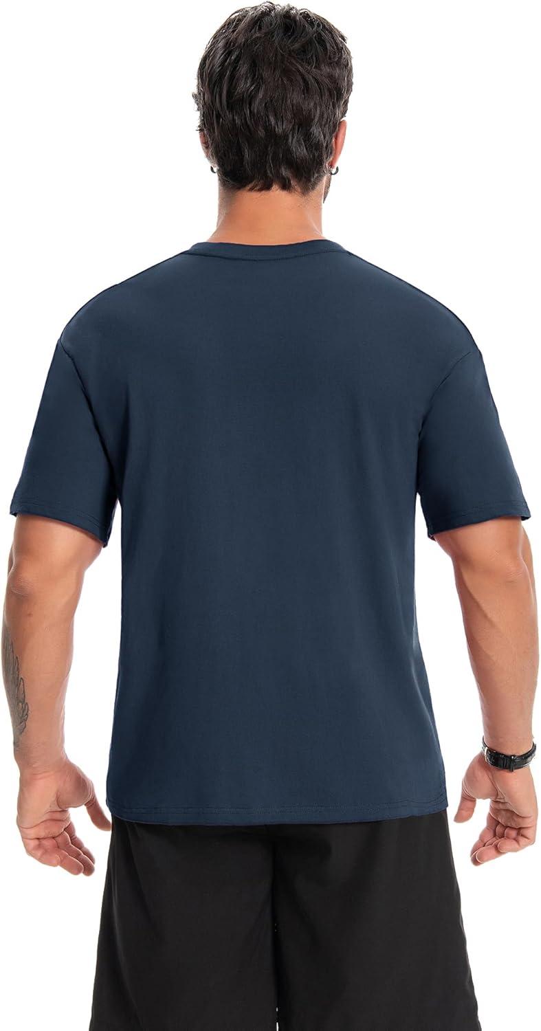 imageZITY 3 Pack Mens TShirts Cotton Crew Neck Basic Tee Short Sleeve Soft Casual Shirts Summer TopsBlackgraydark Blue