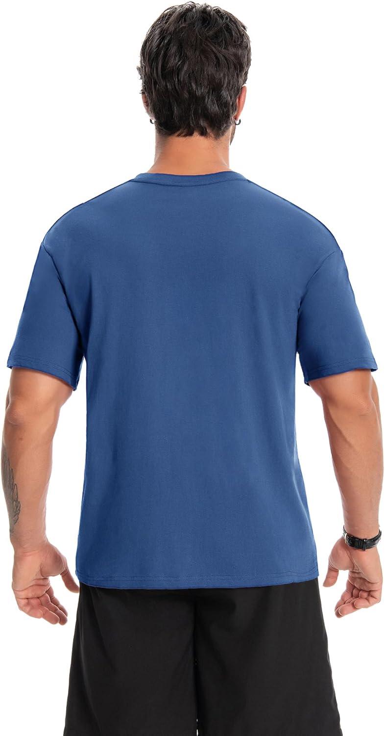 imageZITY 3 Pack Mens TShirts Cotton Crew Neck Basic Tee Short Sleeve Soft Casual Shirts Summer TopsBluedark Bluewhite