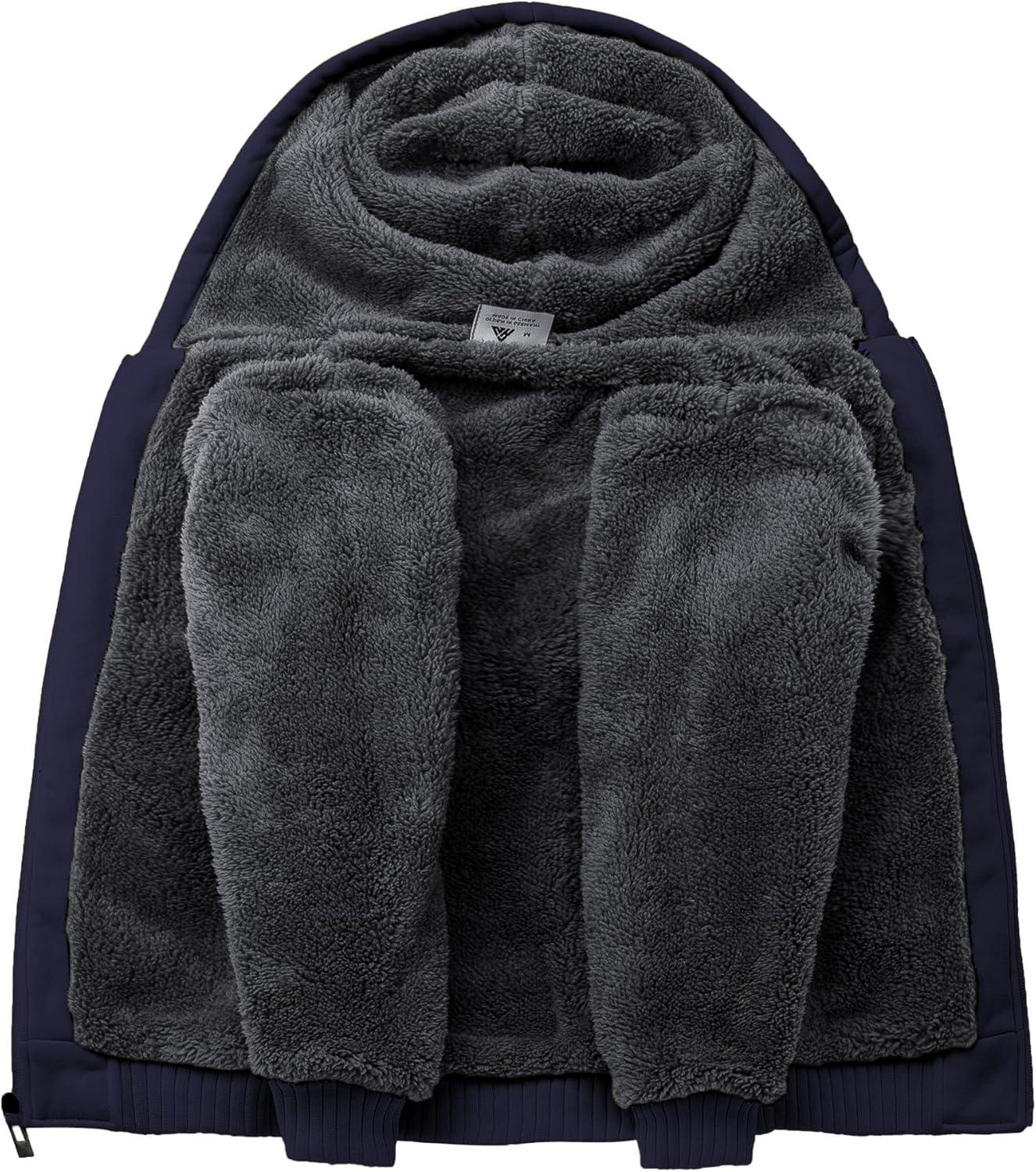 imageZITY Boys Zip Up Hoodie Fleece Jacket Kids Sherpa Lined Sweatshirts Outerwear Unisex Warm Winter Coat 615 Years OldBlue