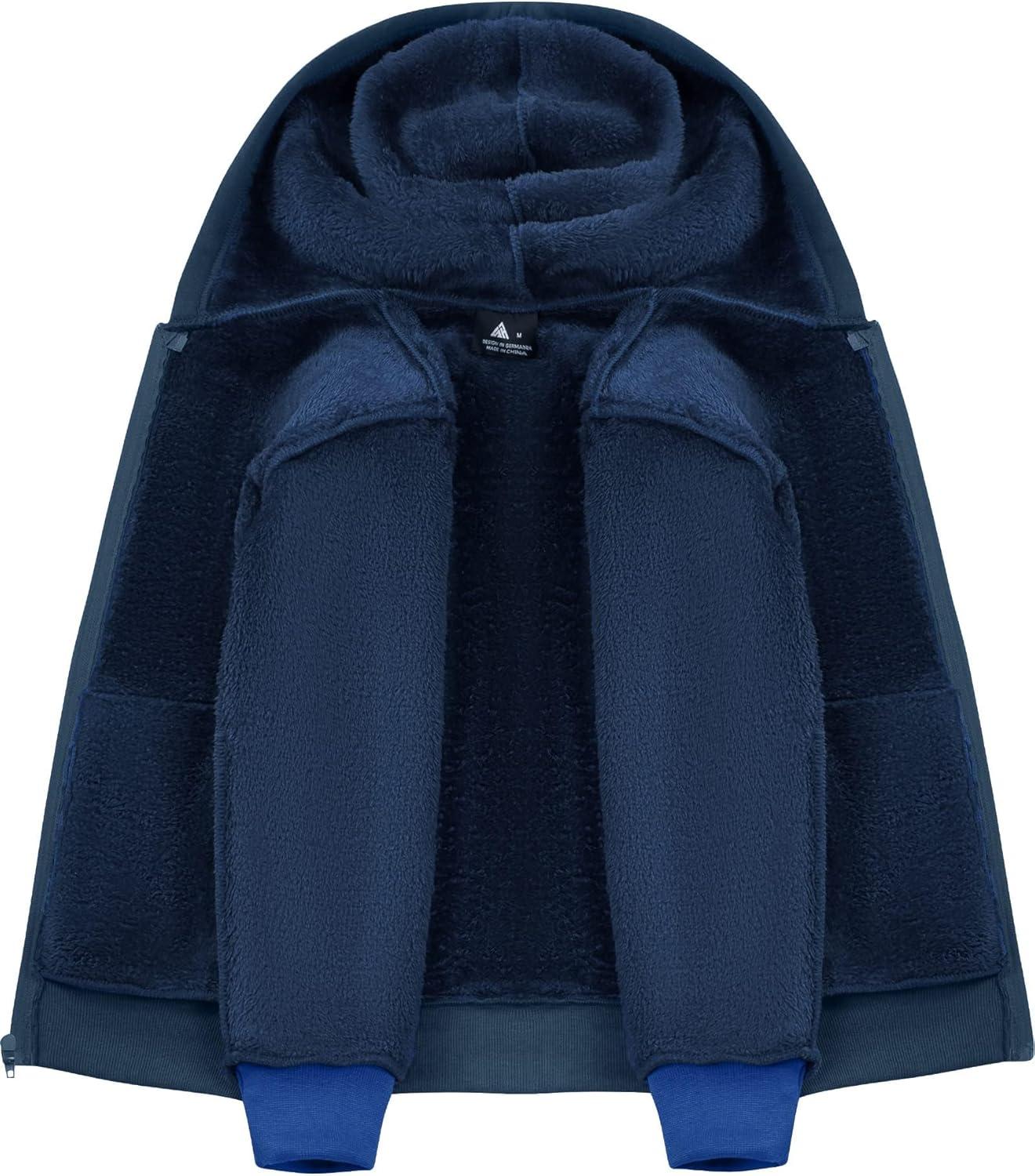 imageZITY Boys Zip Up Hoodie Fleece Jacket Kids Sherpa Lined Sweatshirts Outerwear Unisex Warm Winter Coat 615 Years OldGray Indigo