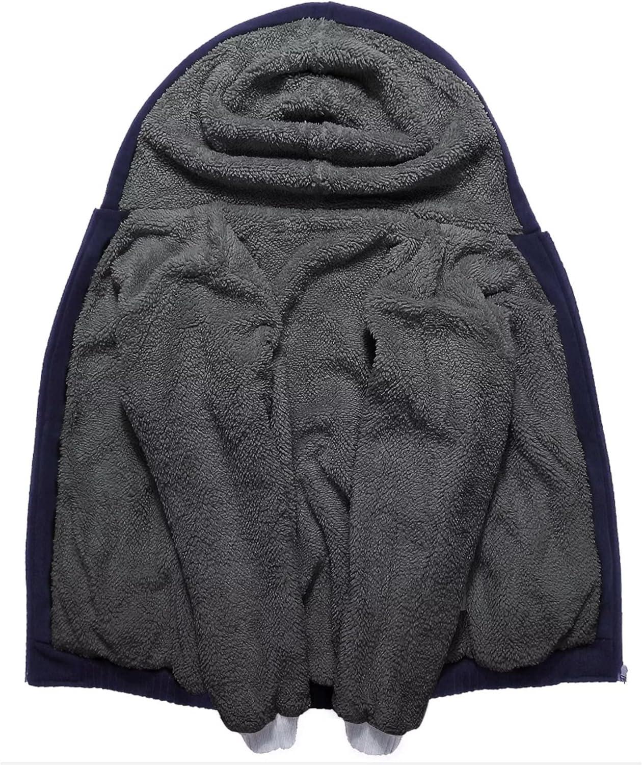 imageZITY Boys Zip Up Hoodie Fleece Jacket Kids Sherpa Lined Sweatshirts Outerwear Unisex Warm Winter Coat 615 Years OldNavy Grey