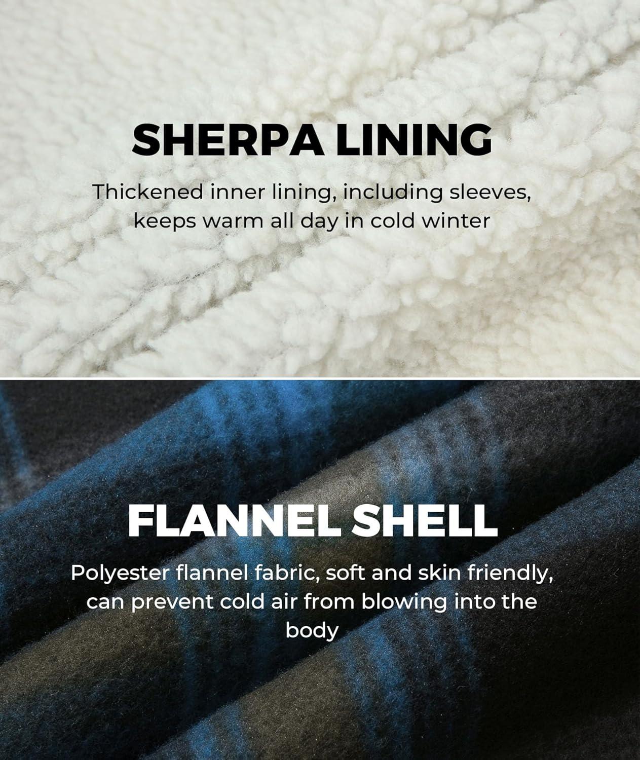 imageZITY Mens Flannel Hooded Jacket Fleece Sherpa Lined Plaid Shirts Jackets Zip Up Sweatshirt Hoodies for Men with 4 PocketsBlue Yellow
