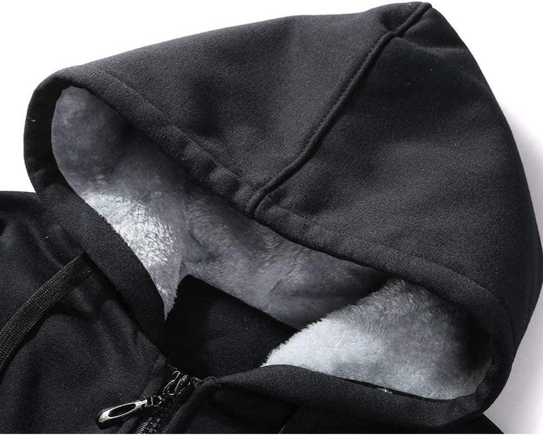 imageZITY Mens Zip Up Hoodie Heavyweight Winter Sweatshirt Fleece Sherpa Lined Warm JacketNavyLight Grey