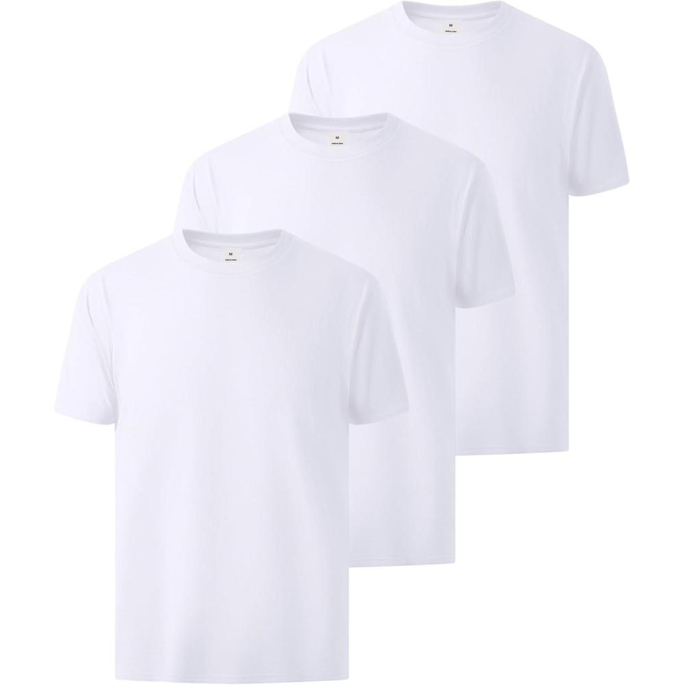 imageZITY 3 Pack Mens TShirts Cotton Crew Neck Basic Tee Short Sleeve Soft Casual Shirts Summer TopsWhite