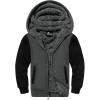 imageZITY Boys Zip Up Hoodie Fleece Jacket Kids Sherpa Lined Sweatshirts Outerwear Unisex Warm Winter Coat 615 Years OldGrey Black