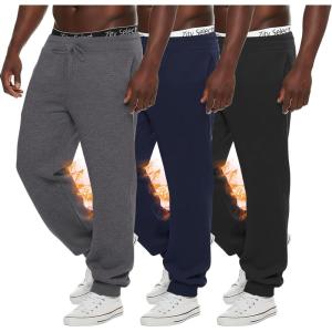 ZITY 3 Pack Men’s Fleece Jogger Sweatpants with Pockets and Drawstring Athletic Active Workout Gym Sweat Pants Running Pants(Black+dark Grey+navy)