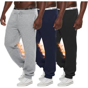 ZITY 3 Pack Men’s Fleece Jogger Sweatpants with Pockets and Drawstring Athletic Active Workout Gym Sweat Pants Running Pants(Black+navy+light Grey)
