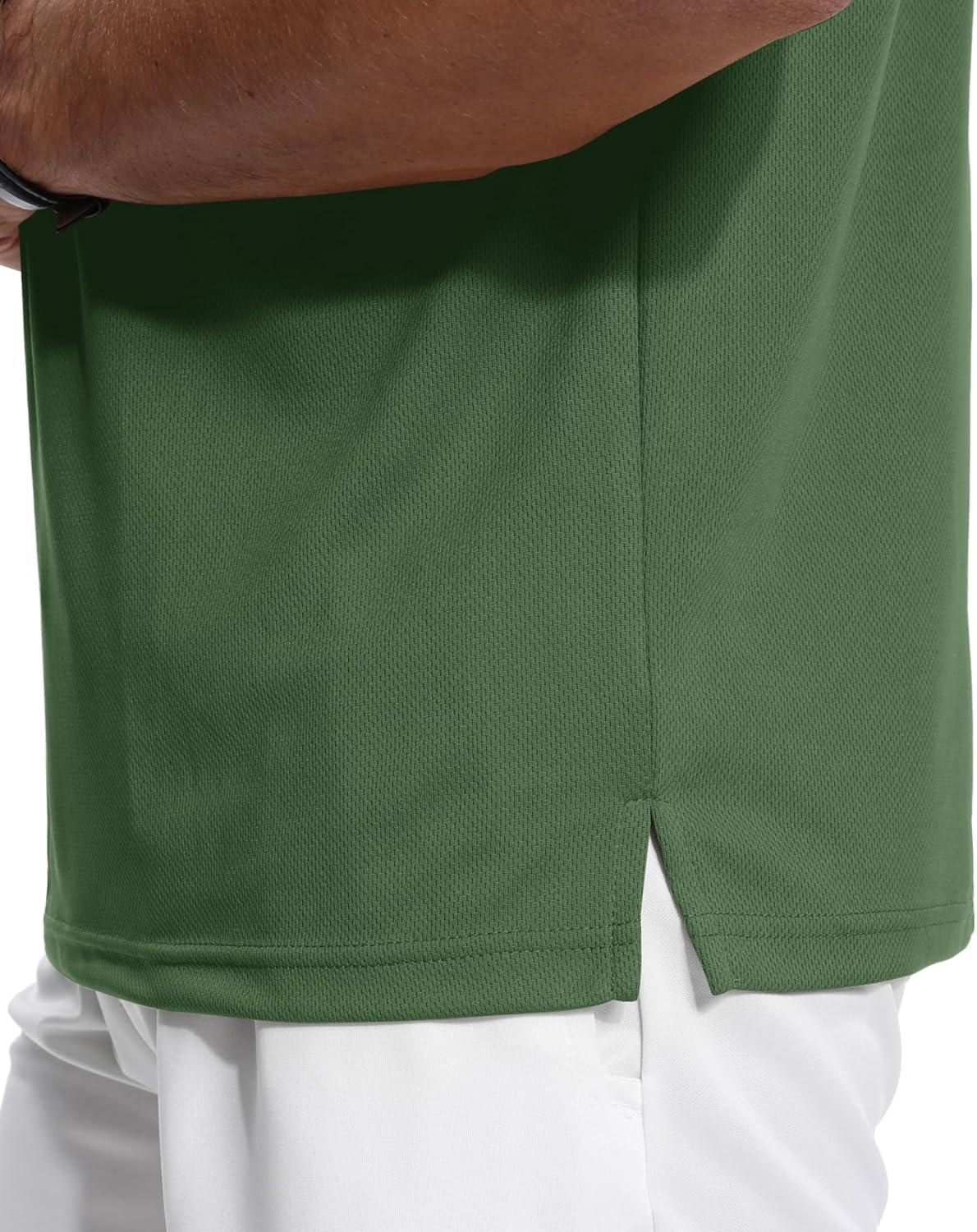 imageZITY 3 Pack Polo Shirts for Men with Pocket Short Sleeve Moisture Wicking Outdoor Tactical Shirt Summer CasualBlackarmy Greenlight Blue