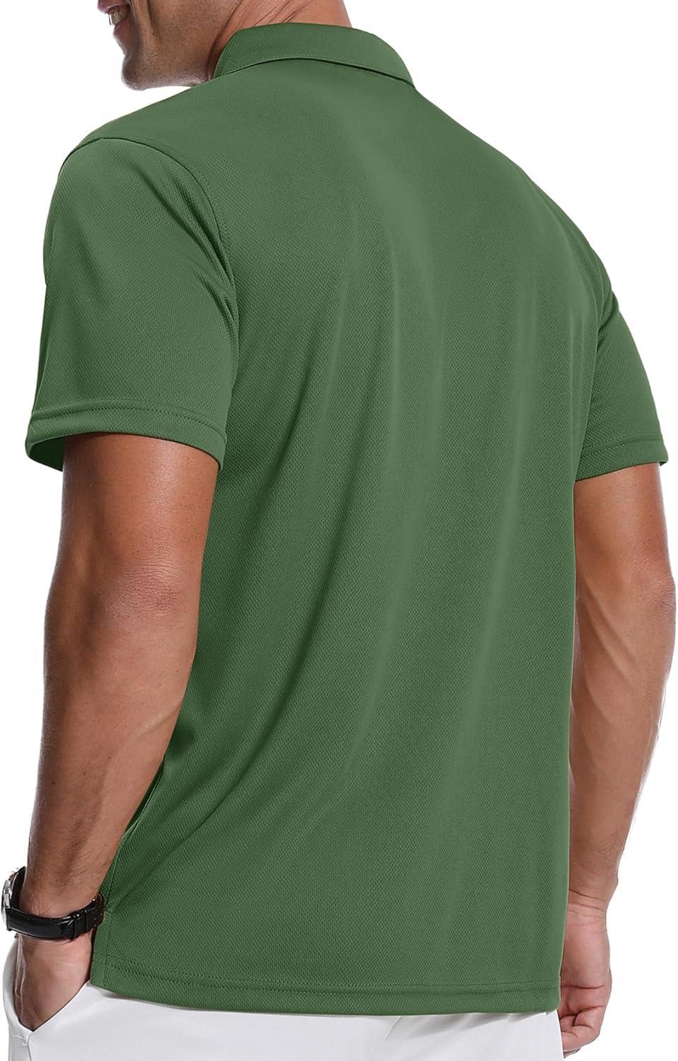 imageZITY 3 Pack Polo Shirts for Men with Pocket Short Sleeve Moisture Wicking Outdoor Tactical Shirt Summer CasualBlackarmy Greenlight Blue