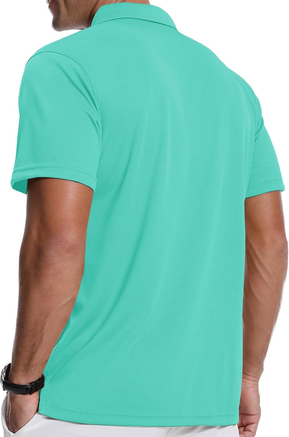 imageZITY 3 Pack Polo Shirts for Men with Pocket Short Sleeve Moisture Wicking Outdoor Tactical Shirt Summer CasualGreylight Blueemerald Blue