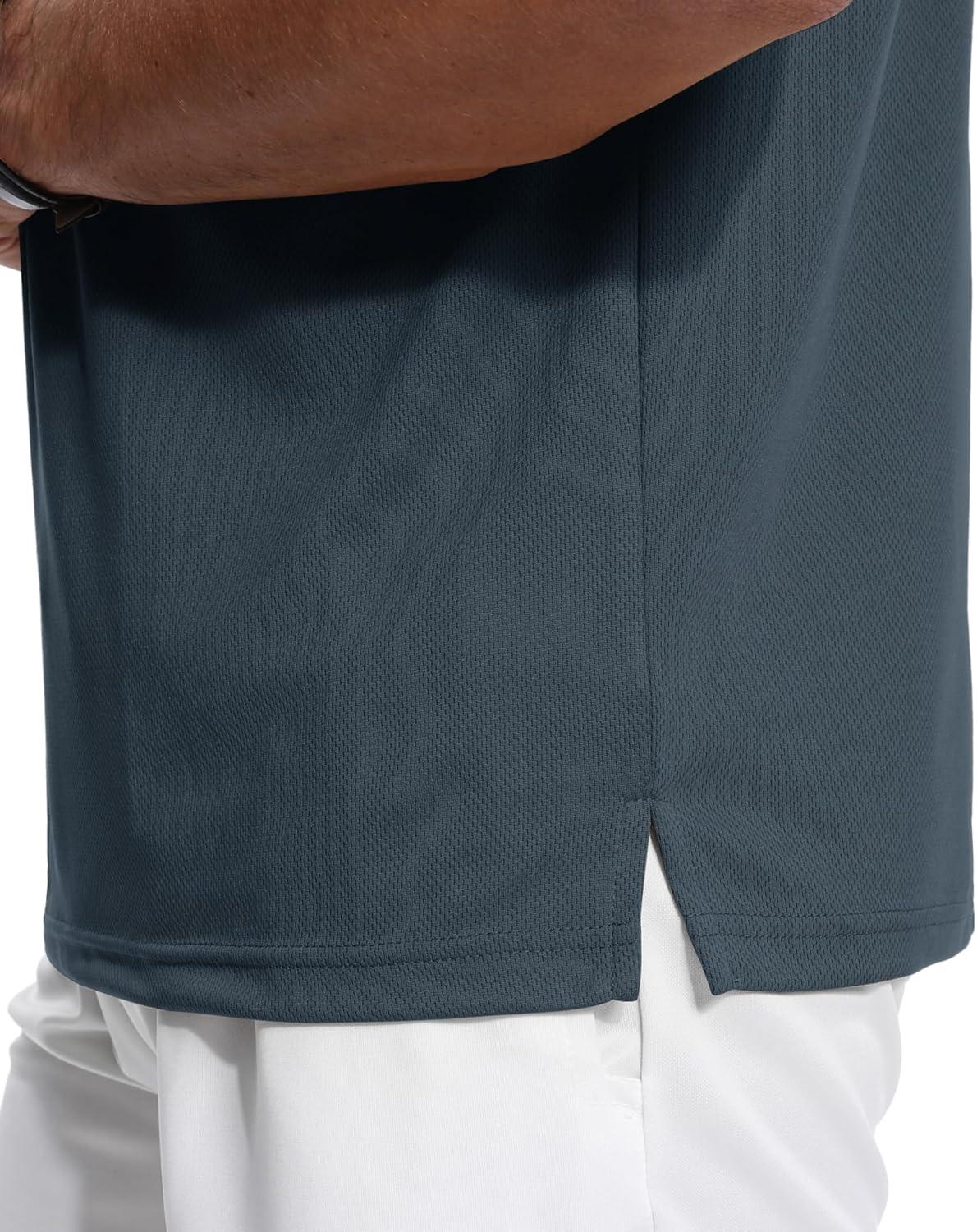 imageZITY 3 Pack Polo Shirts for Men with Pocket Short Sleeve Moisture Wicking Outdoor Tactical Shirt Summer CasualLight Bluegreyroyal Blue
