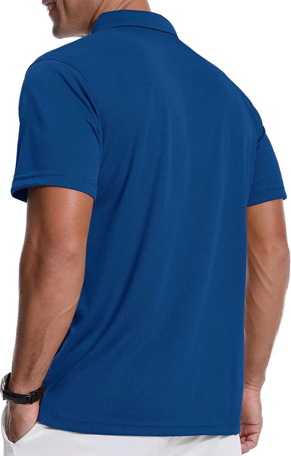 imageZITY 3 Pack Polo Shirts for Men with Pocket Short Sleeve Moisture Wicking Outdoor Tactical Shirt Summer CasualRoyal Bluegreyblack