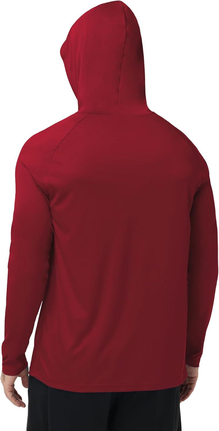 imageZITY 5 Pack Mens Sun Protection Long Sleeve Hoodie Shirts UPF 50 Fishing Shirts Lightweight Athletic Rash Guard SweatshirtsDarkgrayDarkblueWhiteRedBlack