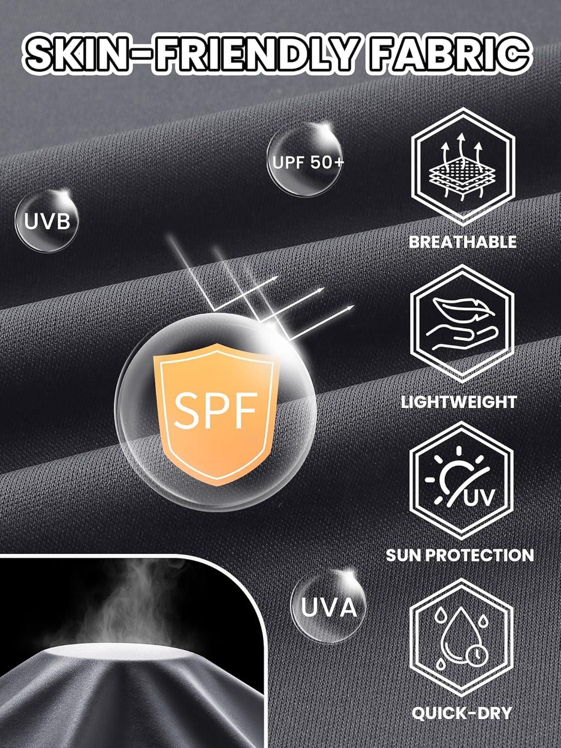 imageZITY 3 Pack Long Sleeve Shirts for Men UPF 50 Sun Protection Crew Neck TShirt Rash Guard for Hiking Running Swimming3packblackWhiteDark Gray