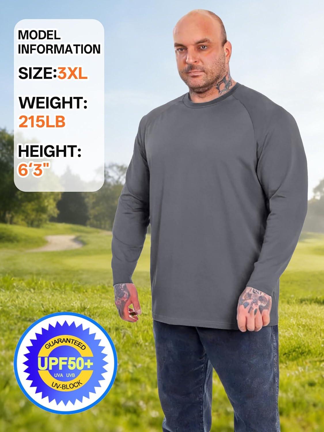 imageZITY 3 Pack Long Sleeve Shirts for Men UPF 50 Sun Protection Crew Neck TShirt Rash Guard for Hiking Running Swimming3packblackWhiteDark Gray