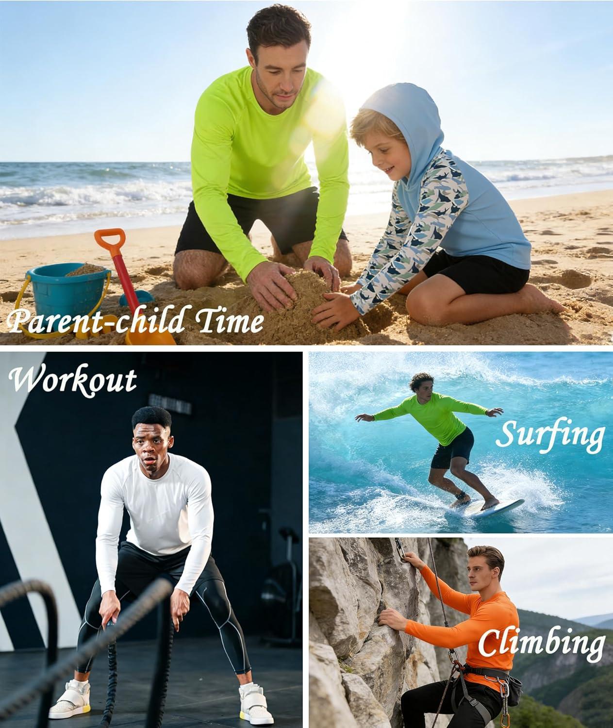 imageZITY 3 Pack Long Sleeve Shirts for Men UPF 50 Sun Protection Crew Neck TShirt Rash Guard for Hiking Running Swimming3packblackWhiteDark Gray