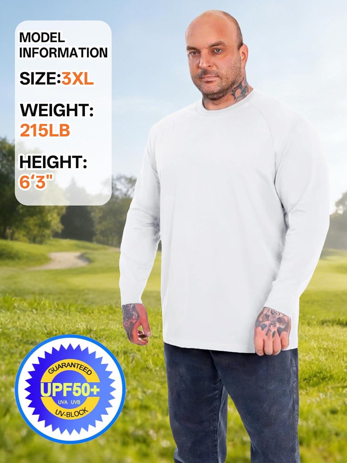 imageZITY 3 Pack Long Sleeve Shirts for Men UPF 50 Sun Protection Crew Neck TShirt Rash Guard for Hiking Running Swimming3packwhiteLight Sky BlueLight Gray