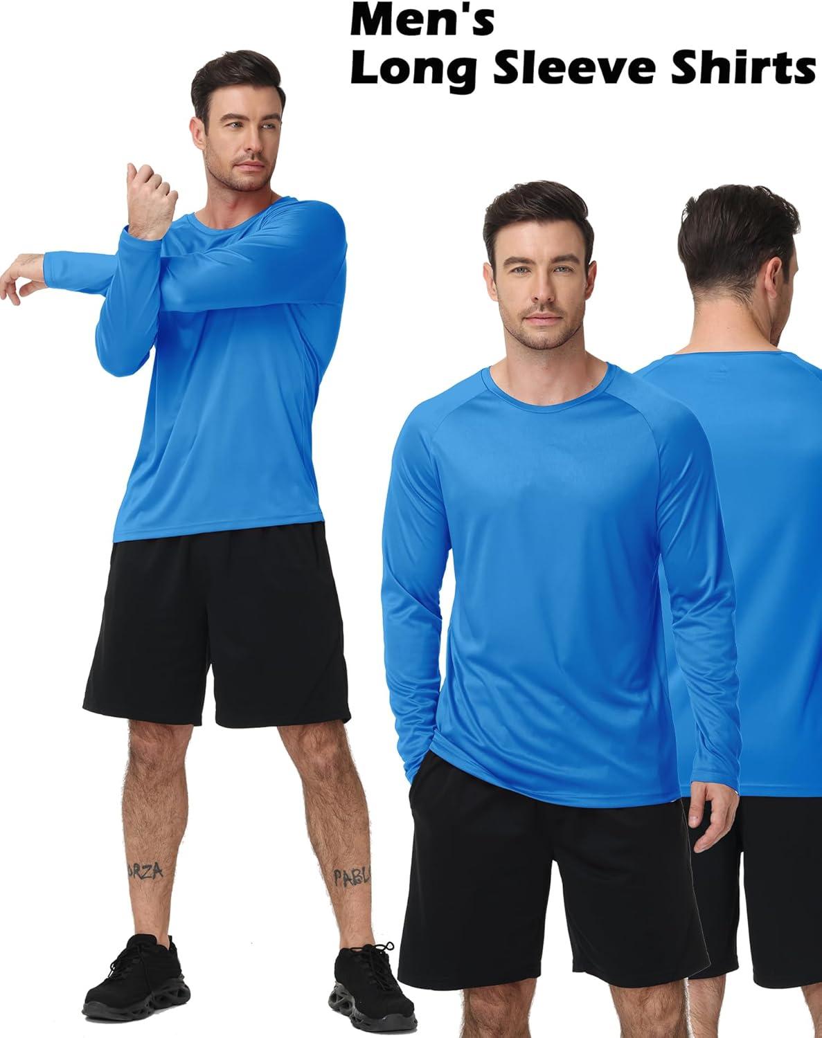 imageZITY 7 Pack Long Sleeve Shirts for Mens UPF 50 Sun Protection TShirt Active Crew Neck Tee Workout Tops Bulk7packroyalblueLightgrayDarkgrayLightblueDarkblueWhiteBlack
