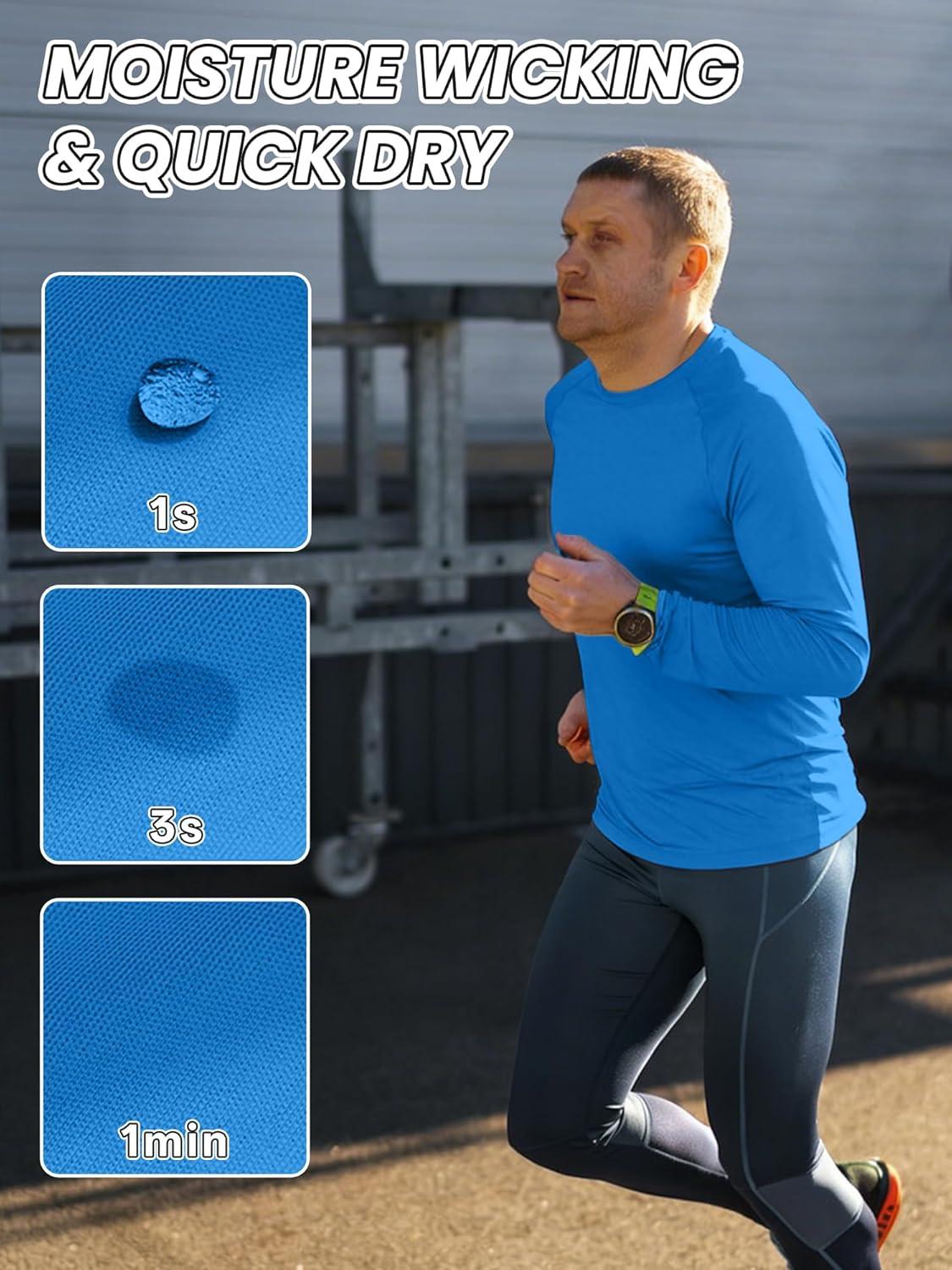 imageZITY 7 Pack Long Sleeve Shirts for Mens UPF 50 Sun Protection TShirt Active Crew Neck Tee Workout Tops Bulk7packroyalblueLightgrayDarkgrayLightblueDarkblueWhiteBlack