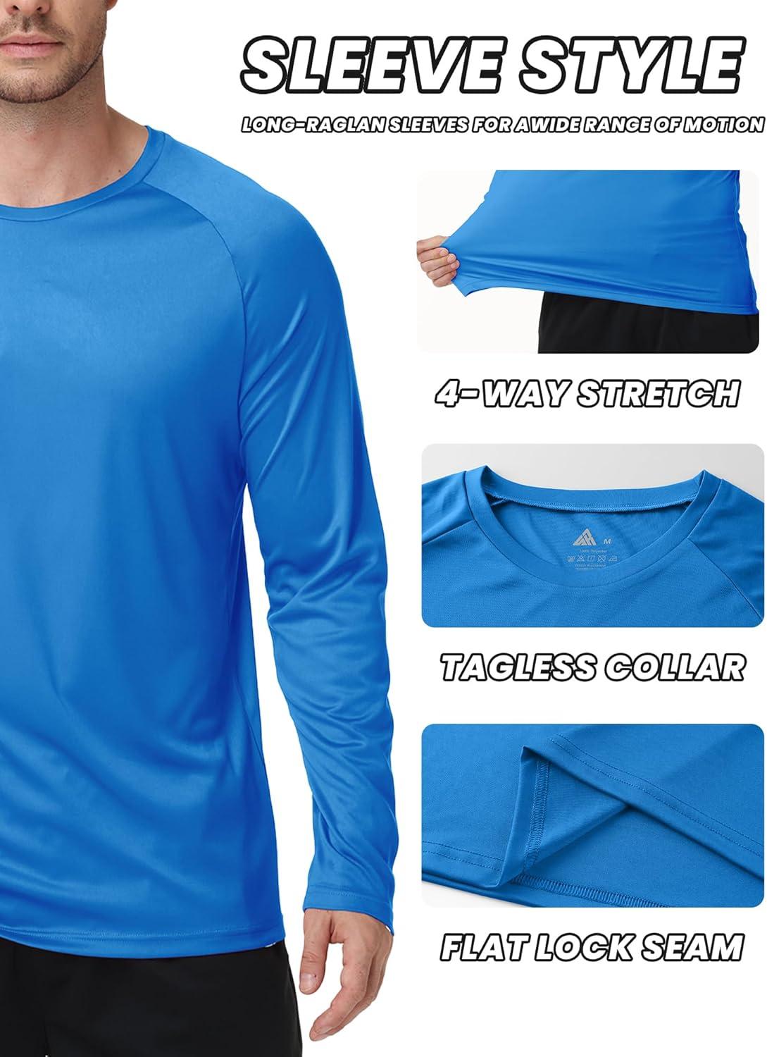 imageZITY 7 Pack Long Sleeve Shirts for Mens UPF 50 Sun Protection TShirt Active Crew Neck Tee Workout Tops Bulk7packroyalblueLightgrayDarkgrayLightblueDarkblueWhiteBlack