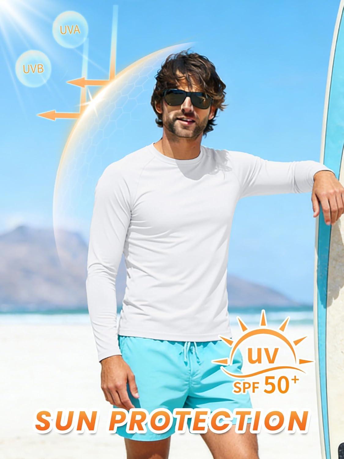 imageZITY 7 Pack Long Sleeve Shirts for Mens UPF 50 Sun Protection TShirt Active Crew Neck Tee Workout Tops BulkFluorescentgreenwhiteneonorangelightbluelightgraydarkgrayblack