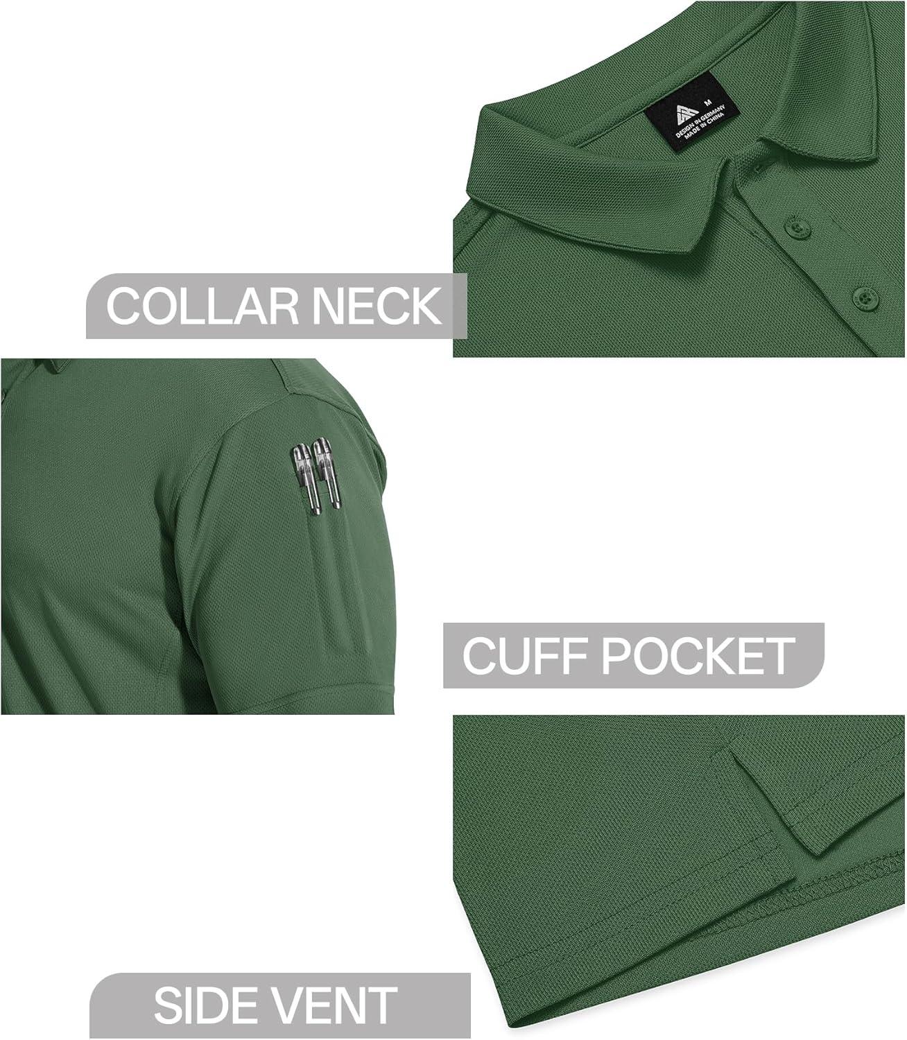 imageZITY 4 Pack Mens Polo Shirt Short Sleeve Athletic Performance Tactical Shirts for Men Outdoor Sport Work TShirt