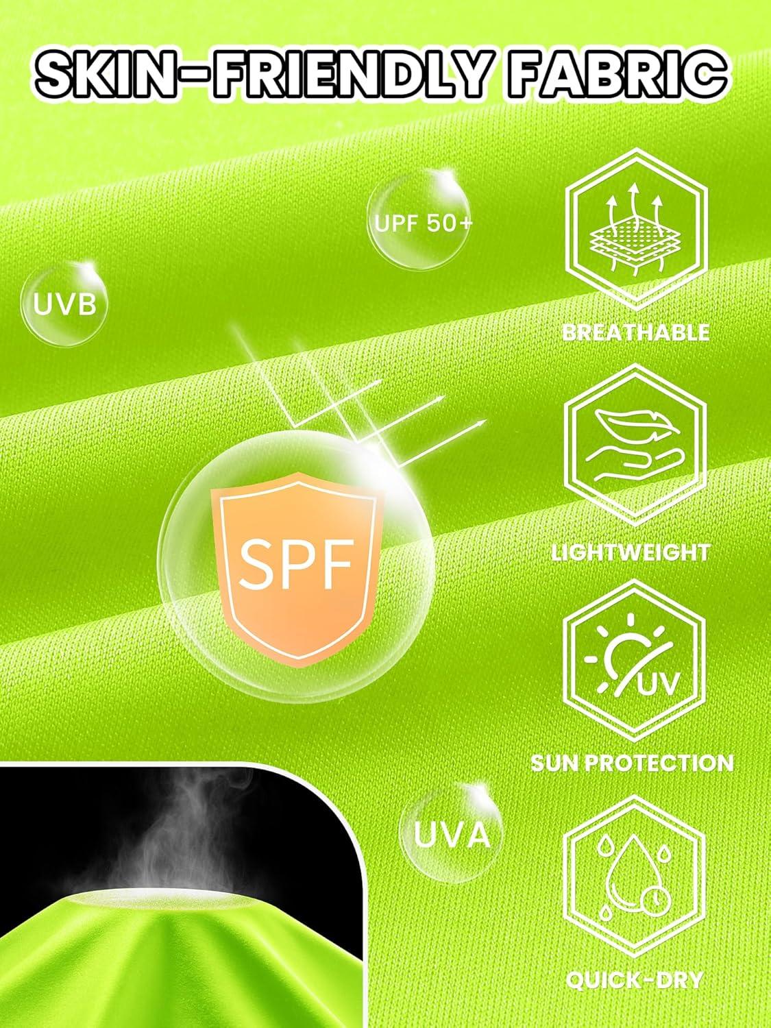 imageZITY 7 Pack Long Sleeve Shirts for Men UPF 50 Sun Protection TShirt Active Crew Neck Tee Workout Tops7packlightblueNeongreenOrangeLightgrayDarkgrayBlackWhite