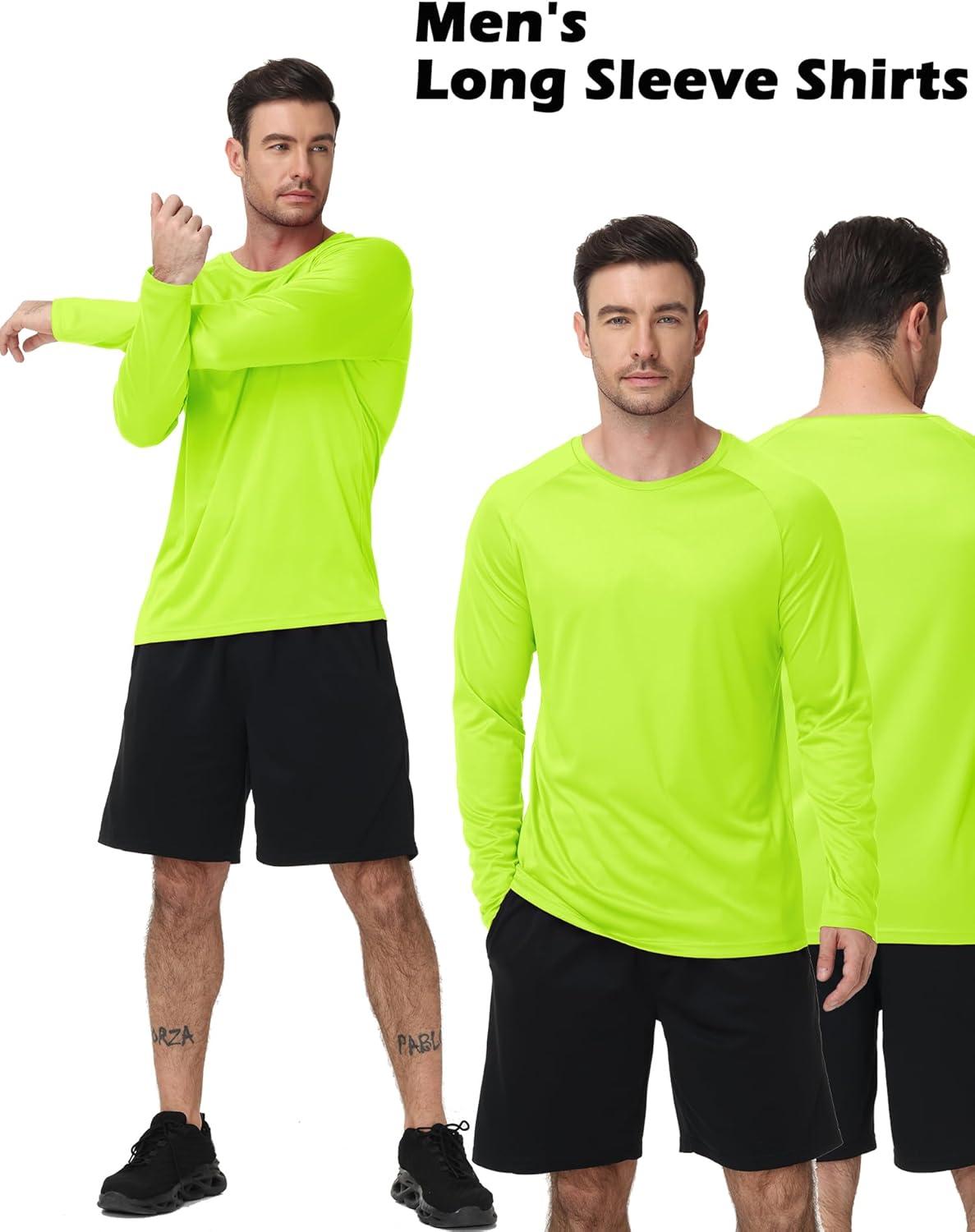 imageZITY 7 Pack Long Sleeve Shirts for Men UPF 50 Sun Protection TShirt Active Crew Neck Tee Workout Tops7packlightblueNeongreenOrangeLightgrayDarkgrayBlackWhite