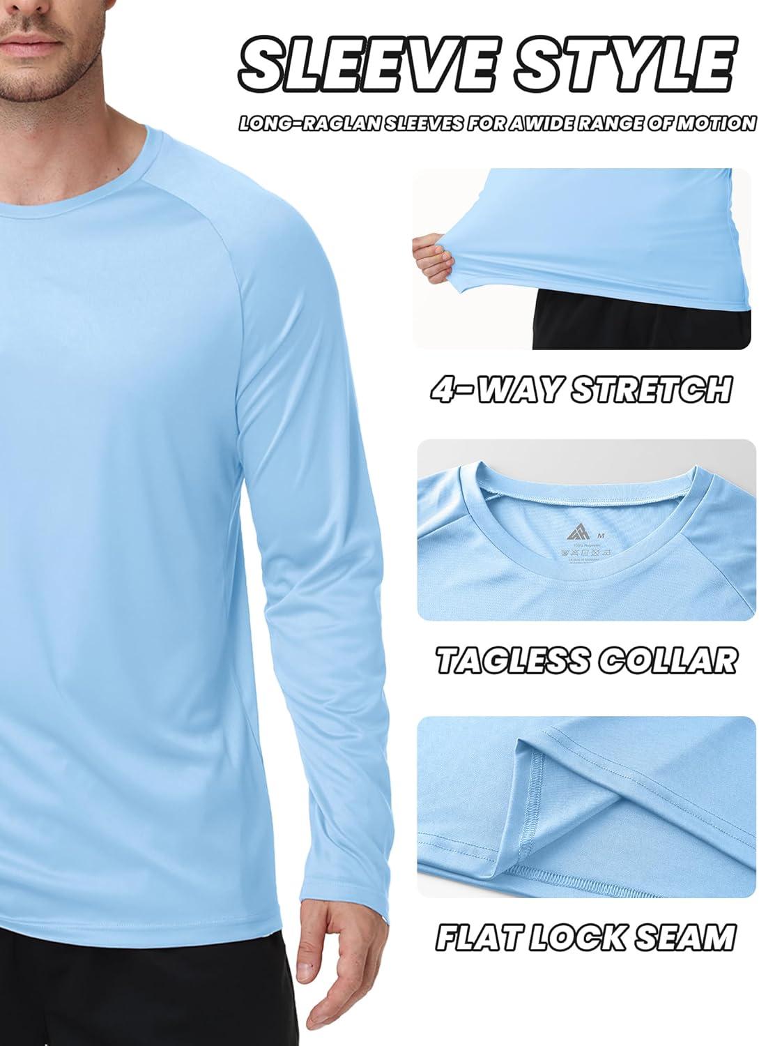 imageZITY 7 Pack Long Sleeve Shirts for Men UPF 50 Sun Protection TShirt Active Crew Neck Tee Workout Tops7packwineredLightblueRoyalblueDarkblueLightgrayDarkgrayBlack
