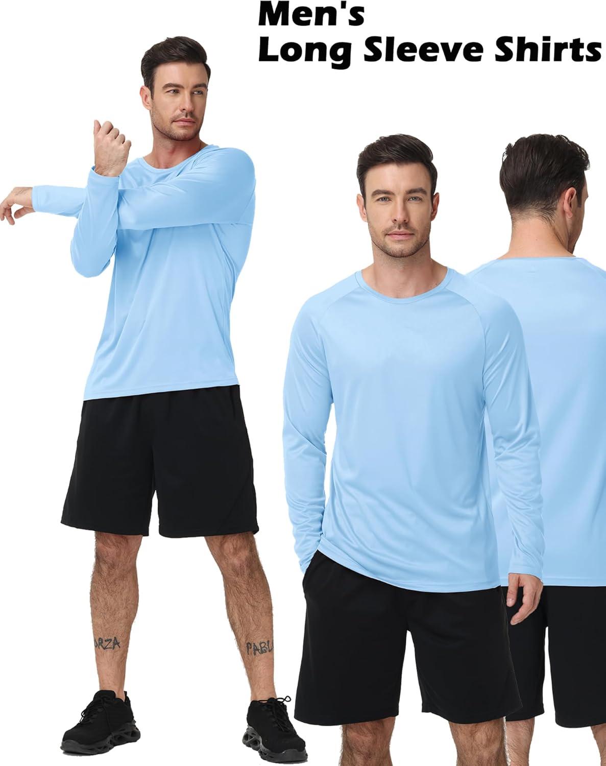 imageZITY 7 Pack Long Sleeve Shirts for Men UPF 50 Sun Protection TShirt Active Crew Neck Tee Workout Tops7packwineredLightblueRoyalblueDarkblueLightgrayDarkgrayBlack
