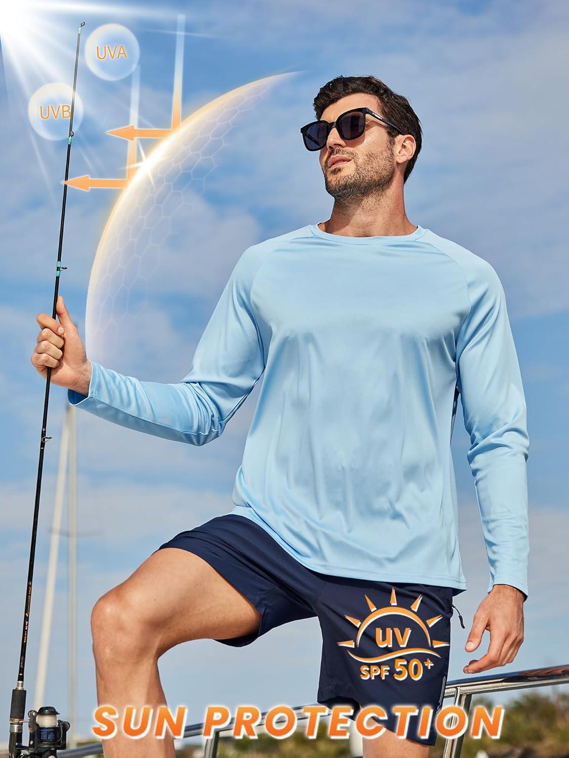 imageZITY 7 Pack Long Sleeve Shirts for Men UPF 50 Sun Protection TShirt Active Crew Neck Tee Workout Tops7packwineredLightblueRoyalblueDarkblueLightgrayDarkgrayBlack