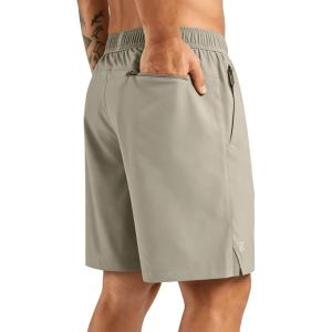 ZITY Men’s Running Shorts Quick Dry Lightweight 7″ Athletic Shorts with Zipper Pockets for Basketball Hiking(Light Khaki)