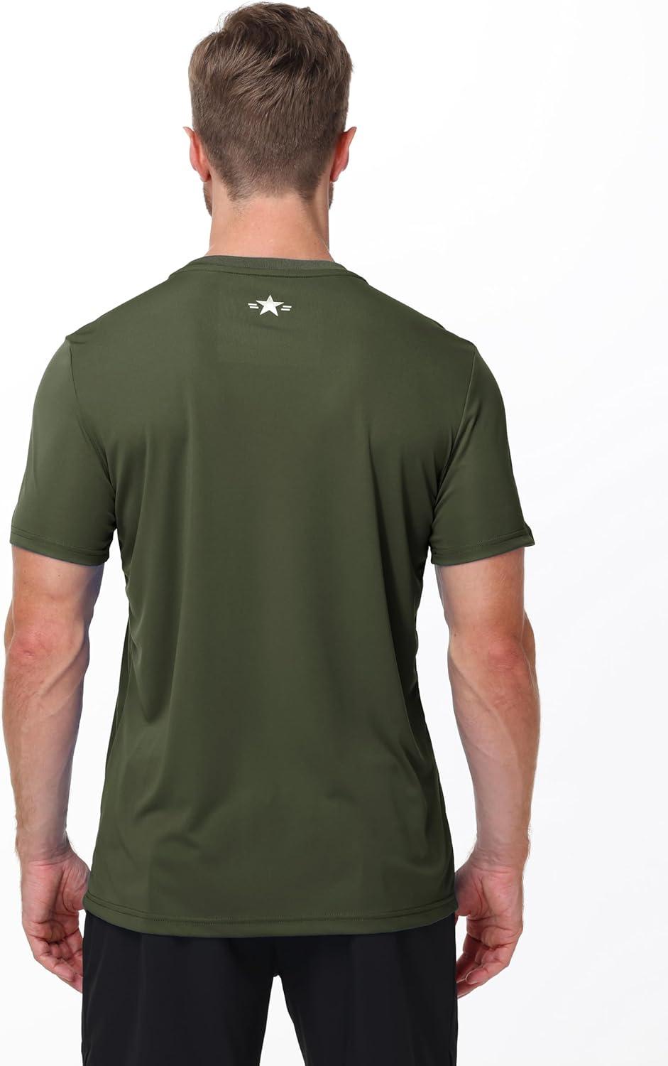 imageSwim TShirts for Men UPF 50 Sun Protection Rash Guard Fast Dry Moisture Wicking for Athletic Activities amp FishingArmy Green