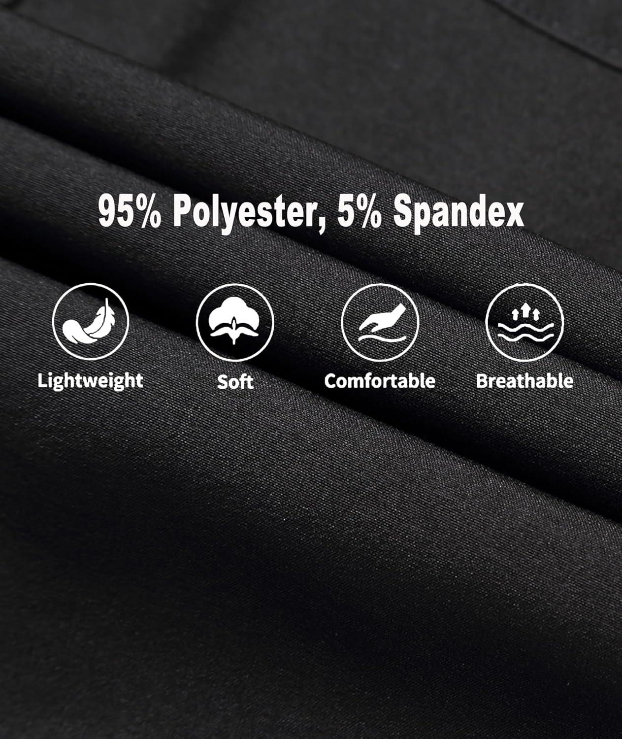 imageZITY 3 Pack Mens Dress Shirts Solid Long Sleeve Business Casual Button Down ShirtsBlack White Burgundy