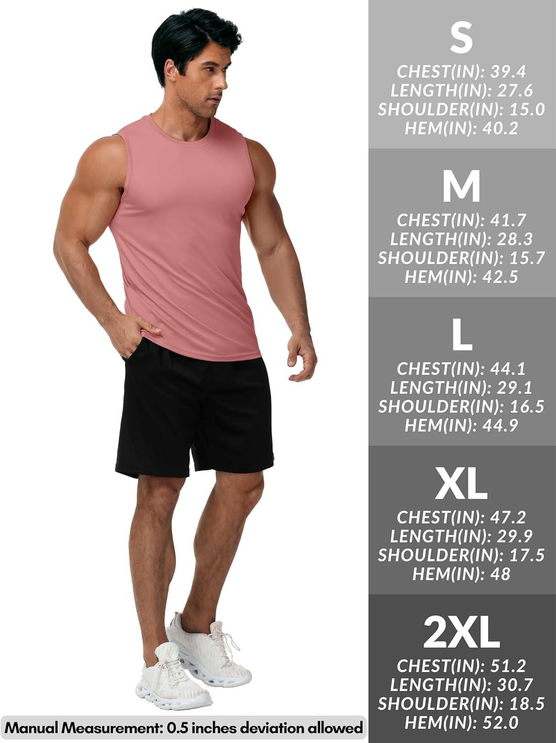 imageZITY 3 Pack Mens Sleeveless Shirts Quick Dry Tank Tops UPF 50 Workout Gym Muscle Shirt for Running Bodybuilding SummerBlackWhitePink