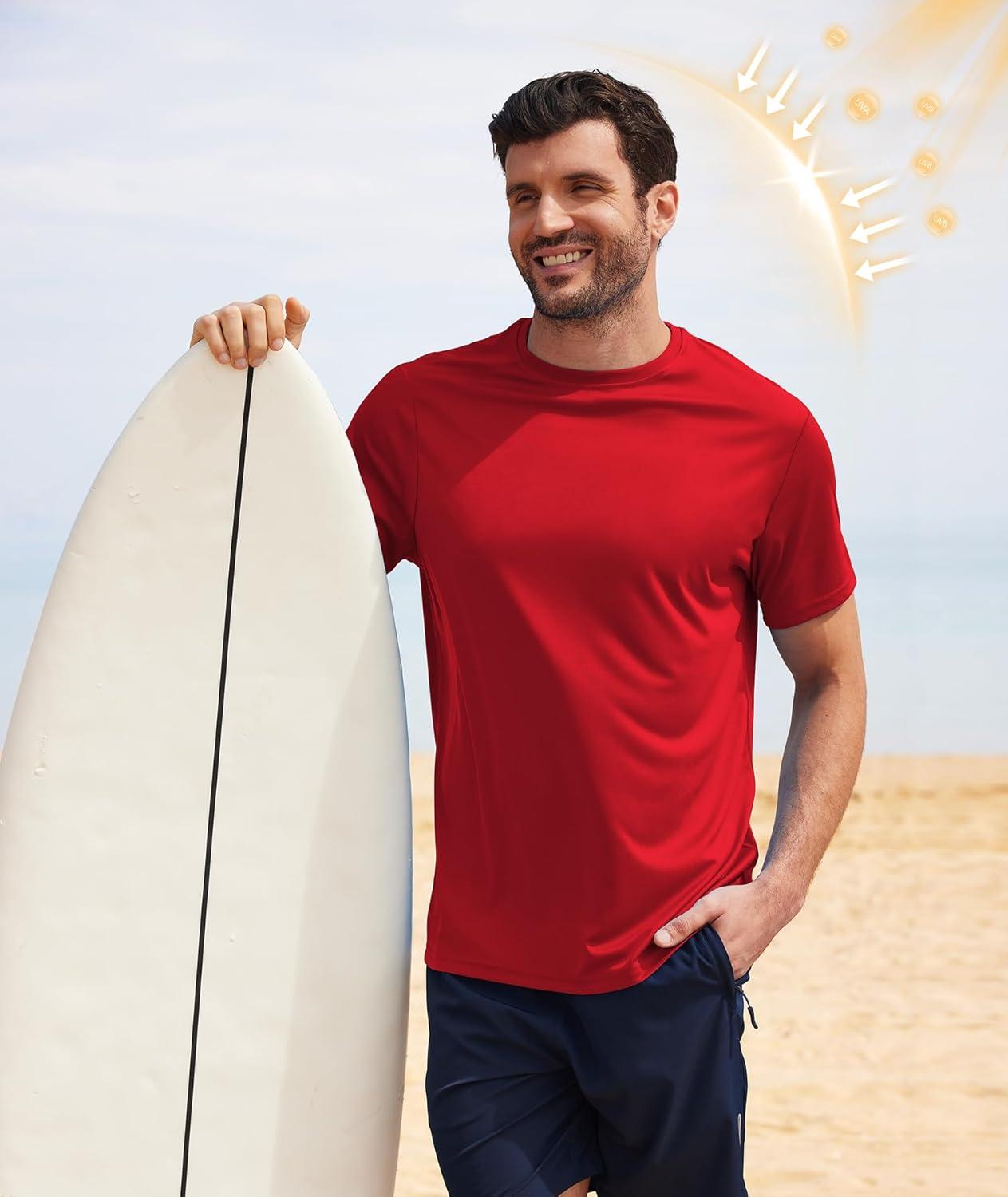 imageZITY 3 Pack T Shirts for Men UPF 50 Workout Swim Shirt Fast Dry Moisture Wicking Athletic TShirts for Running Gym3 Packlight Gray Dark Red Black