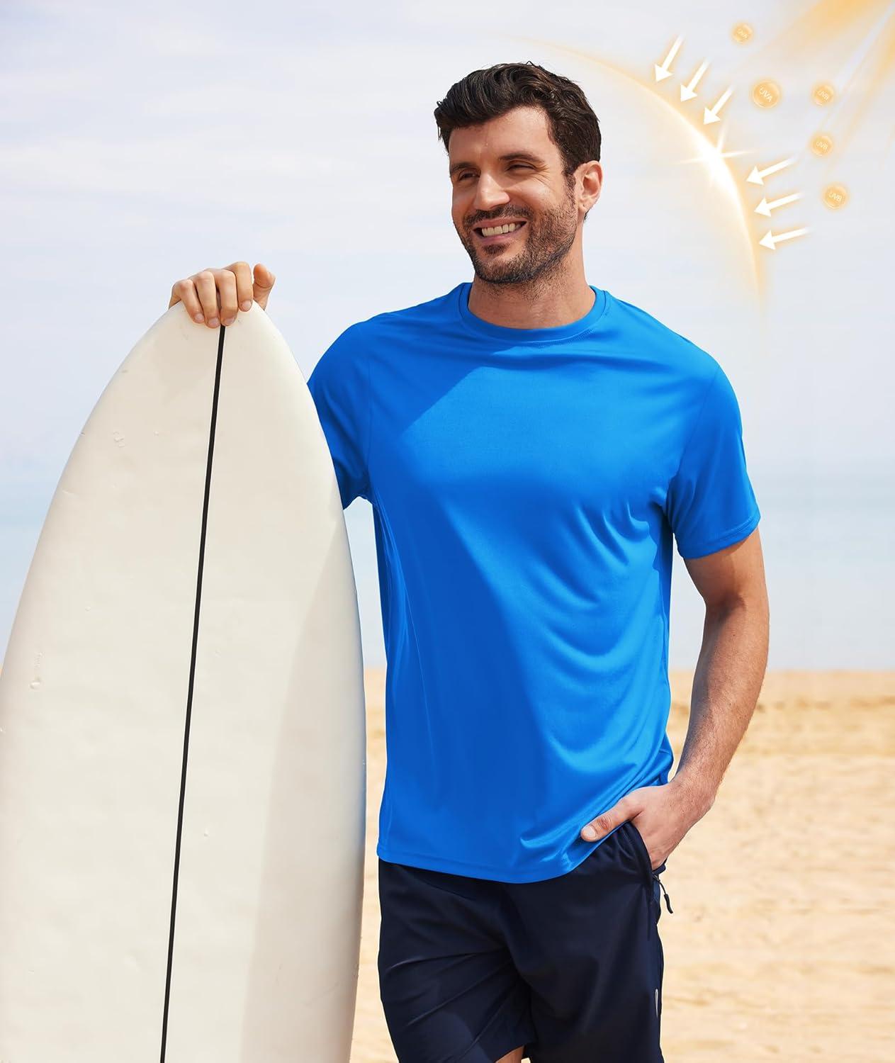 imageZITY 3 Pack T Shirts for Men UPF 50 Workout Swim Shirt Fast Dry Moisture Wicking Athletic TShirts for Running Gym3 Packlight Gray Light Blue Sky Blue