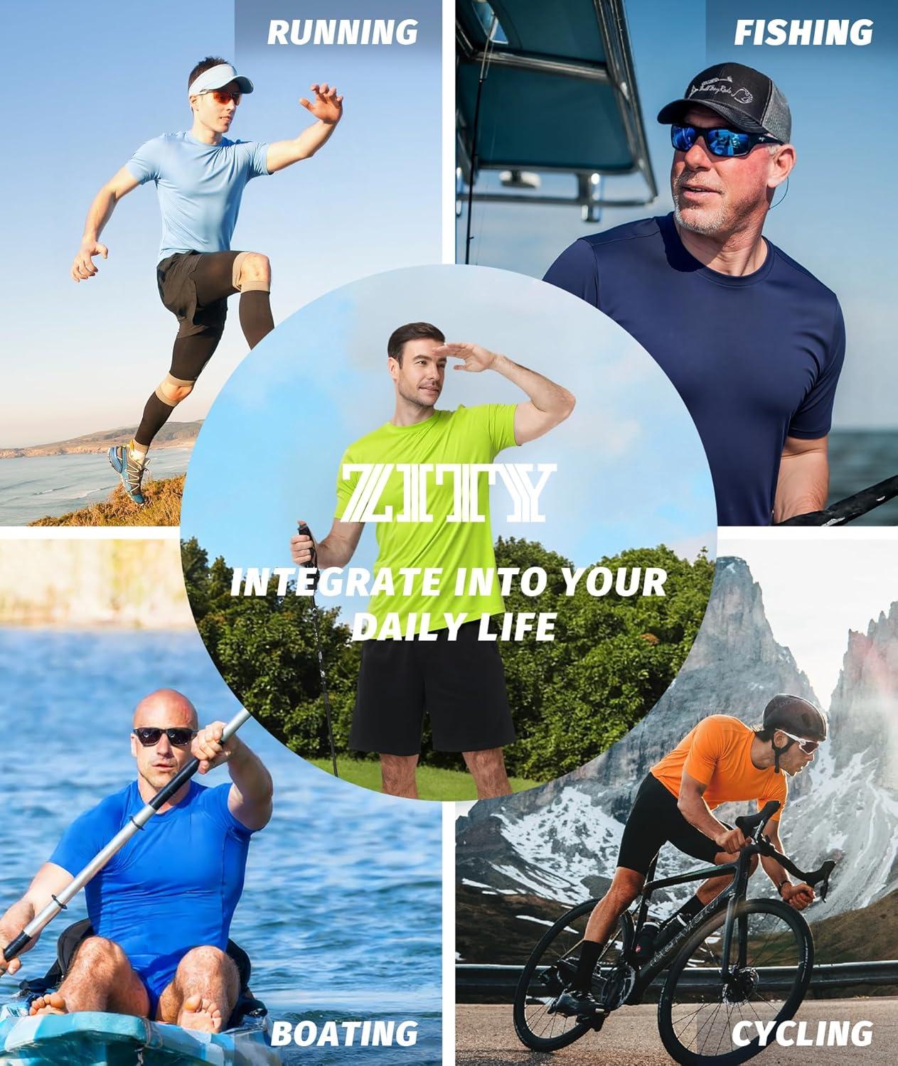 imageZITY 3 Pack T Shirts for Men UPF 50 Workout Swim Shirt Fast Dry Moisture Wicking Athletic TShirts for Running Gym3 Packwhite Light Blue Dark Blue