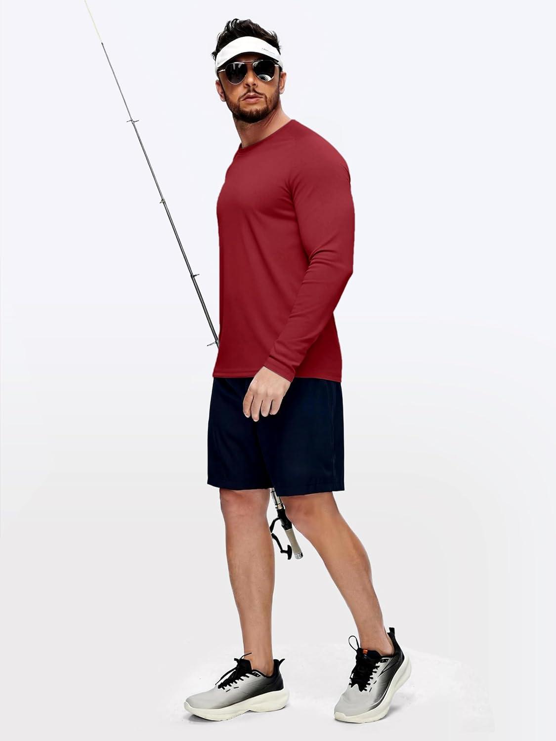 imageZITY 5 Pack Mens Long Sleeve Shirts UPF 50 UV Sun Protection Quick Dry Athletic Shirts for Running Workout Rash GuardDark GrayDark BlueWhiteDark RedBlack