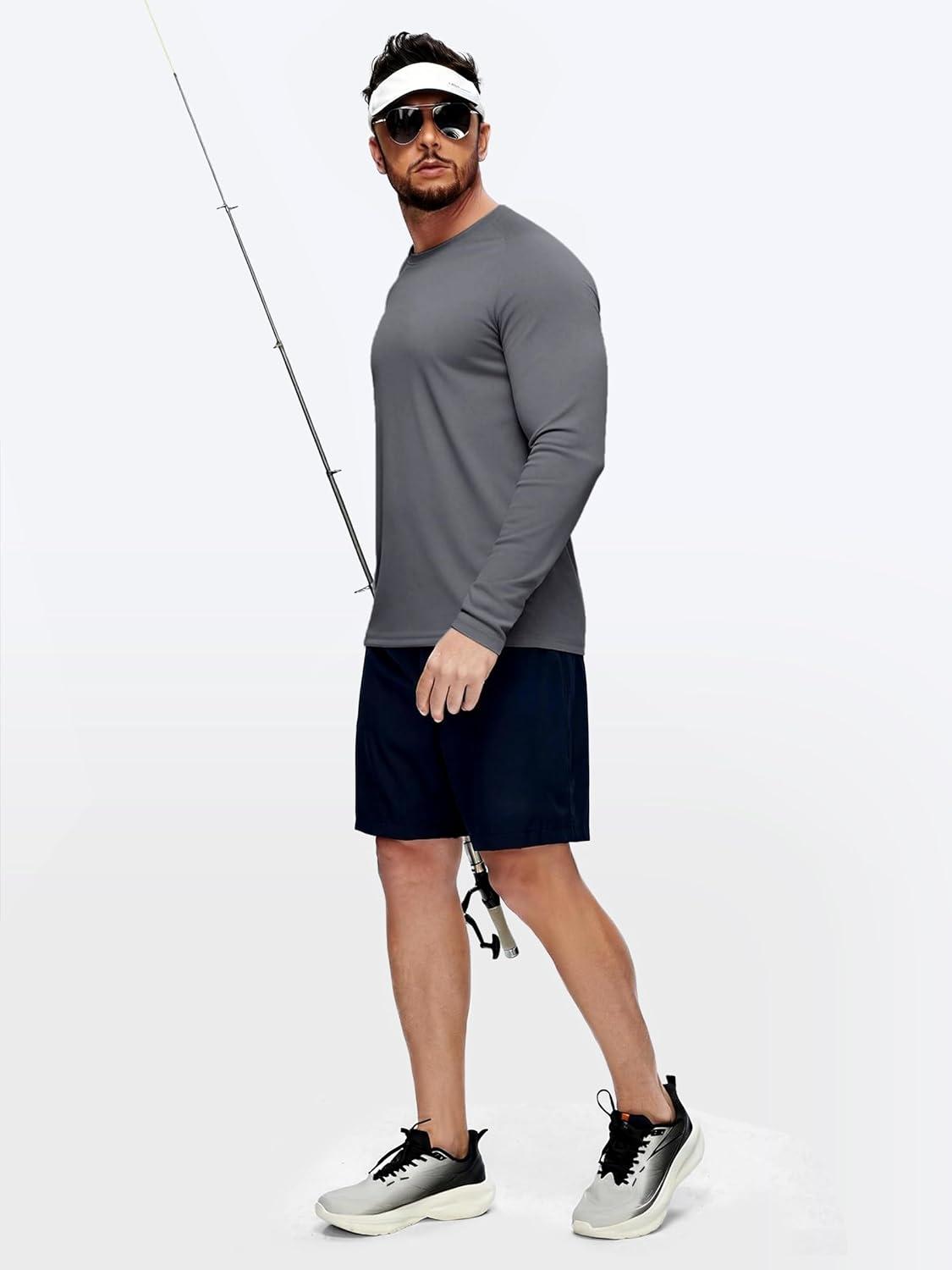 imageZITY 5 Pack Mens Long Sleeve Shirts UPF 50 UV Sun Protection Quick Dry Athletic Shirts for Running Workout Rash GuardLight BlueCeruleanDark BlueDark GrayBlack