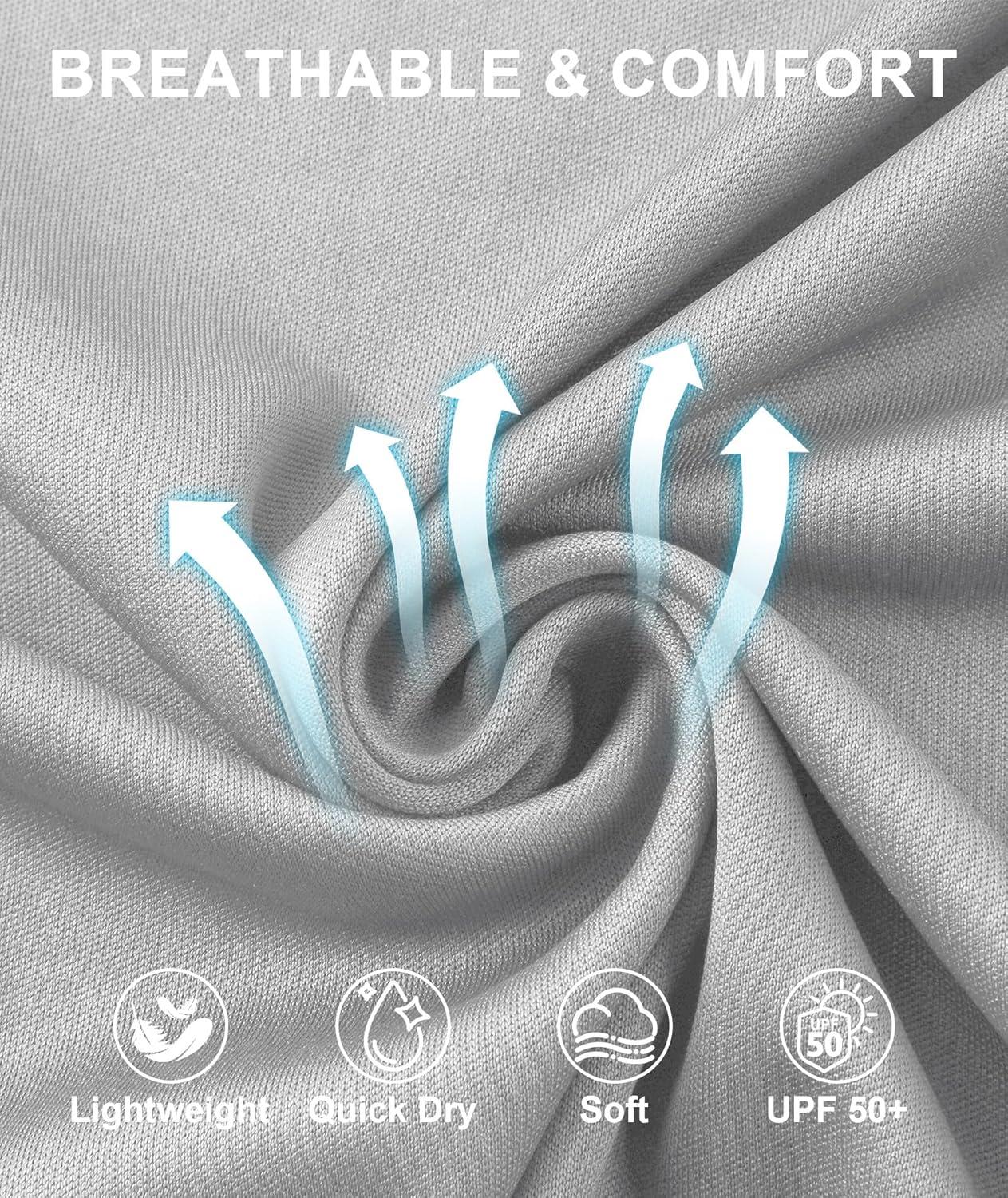 imageZITY 5 Pack Mens UPF 50 Hoodie Shirts Sun Protection Athletic Fast Dry Lightweight Rashguard for Fishing Hiking WorkoutWhiteLight GrayLight GrayLight BlueLight Blue