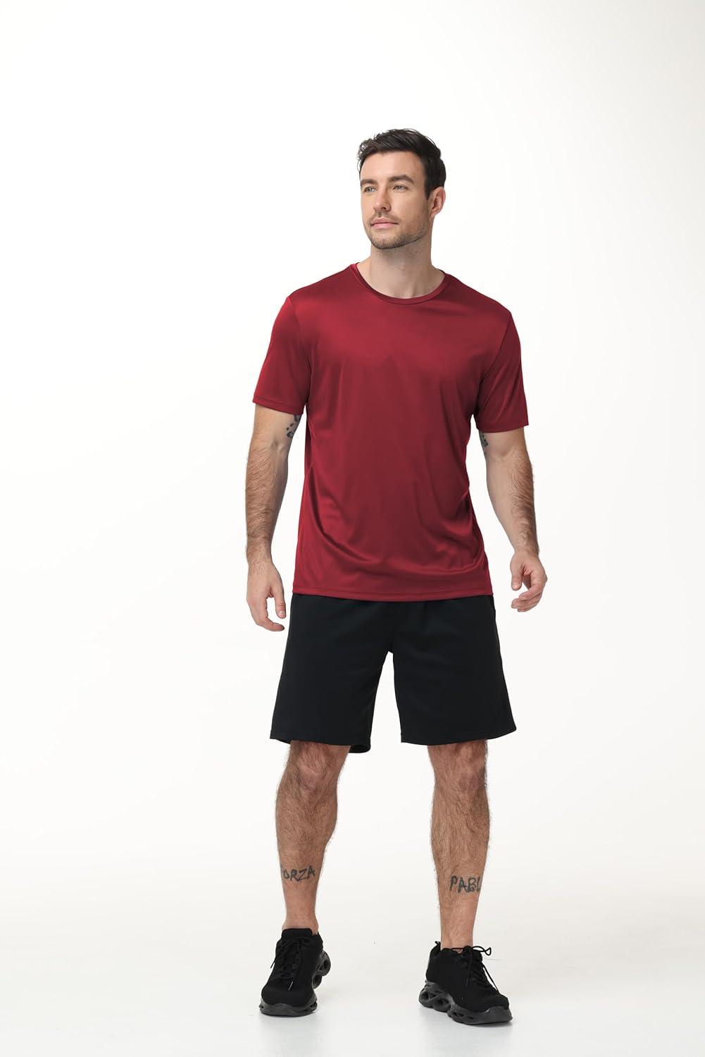 imageZITY 5 Packs Mens UPF 50 Sun Protection TShirts Workout Fishing Swimming Rash Guard Fast Dry Breathable ShirtRed Black White Dark Grey Dark Blue