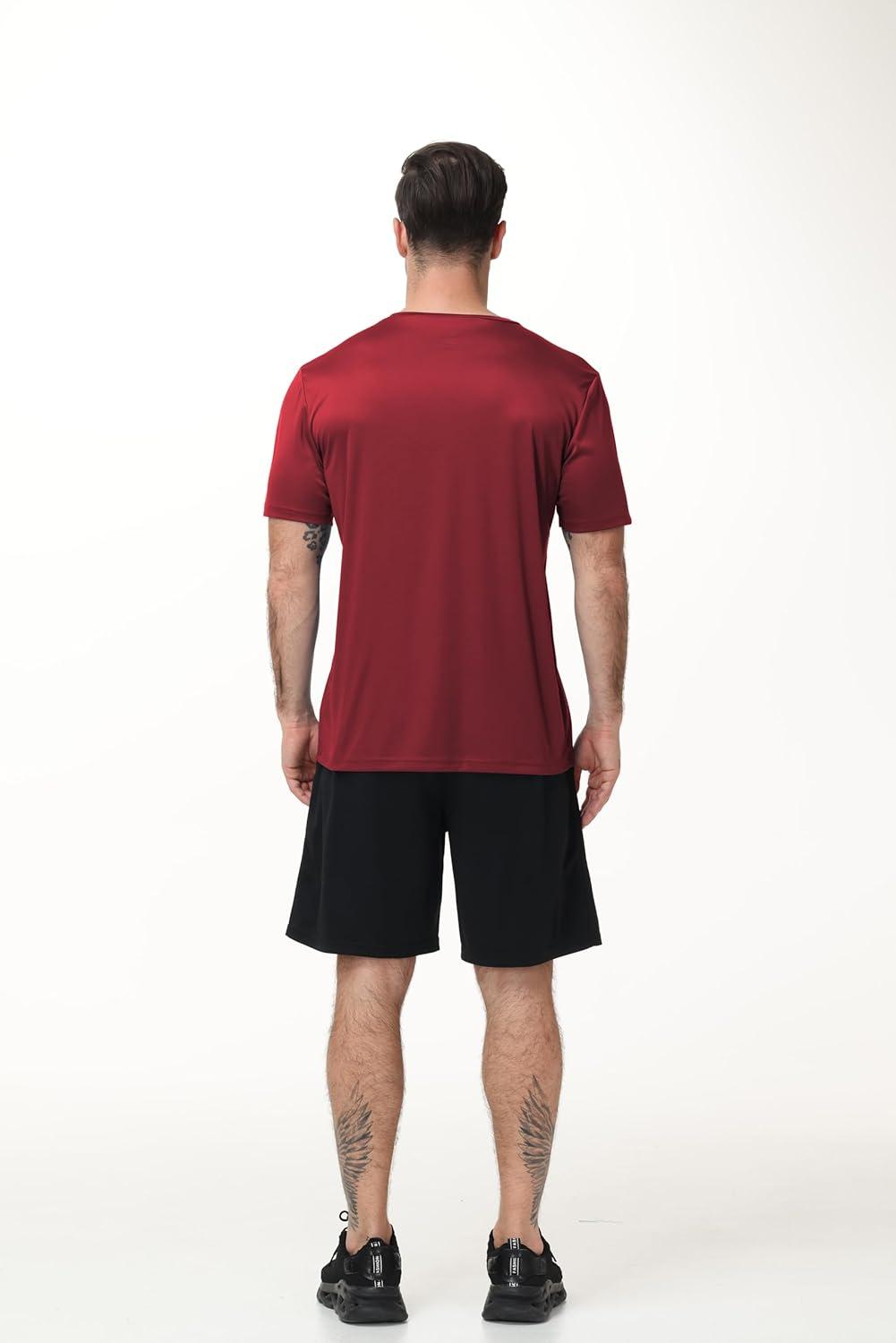 imageZITY 5 Packs Mens UPF 50 Sun Protection TShirts Workout Fishing Swimming Rash Guard Fast Dry Breathable ShirtRed Black White Dark Grey Dark Blue