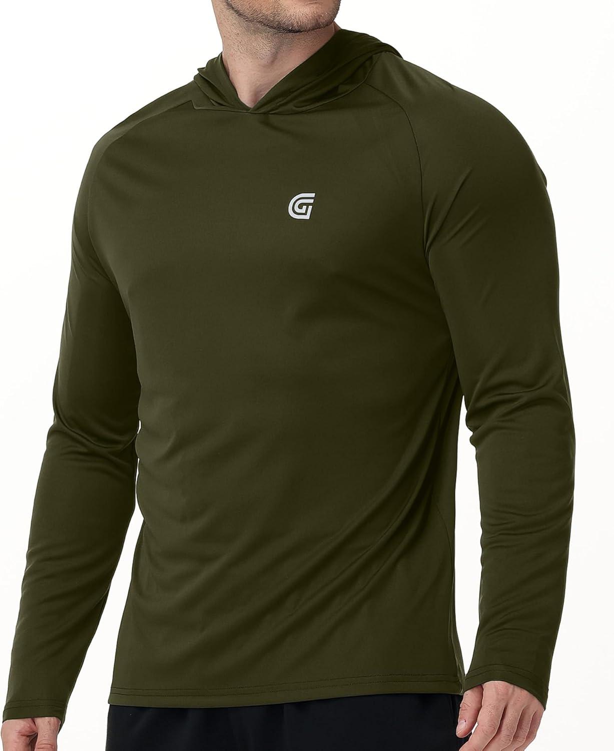 imageZITY Fishing Shirts for Men UPF 50 Sun Protection Hoodie Long Sleeve Rash Guard Lightweight UV Shirt Swimming HikingArmy Green