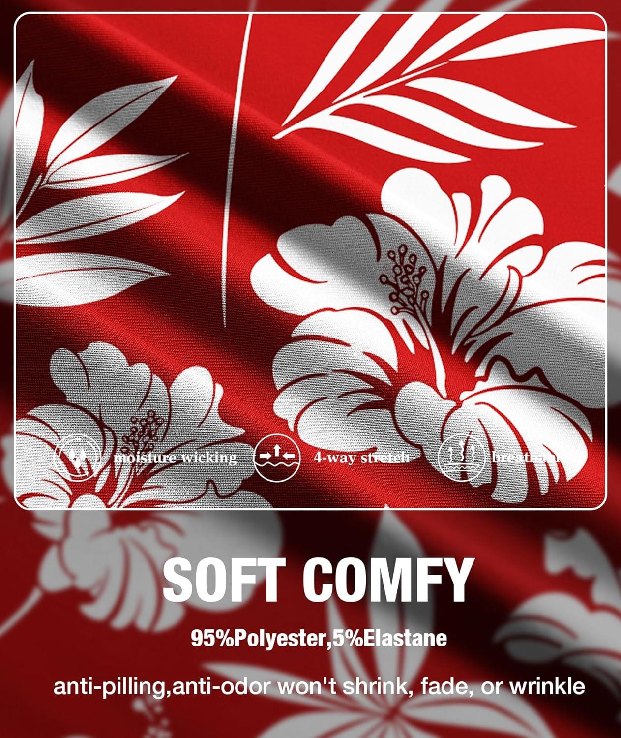 imageZITY Golf Shirts for Men Short Sleeve Print Polo Shirt Moisture Wicking Regular Fit Casual Beach PoloRed Flowers